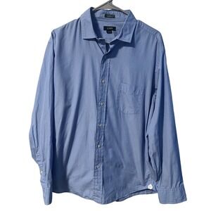 J Crew Mens Light Blue Pinstripe Dress Shirt Button Down Long Sleeve Size L 16